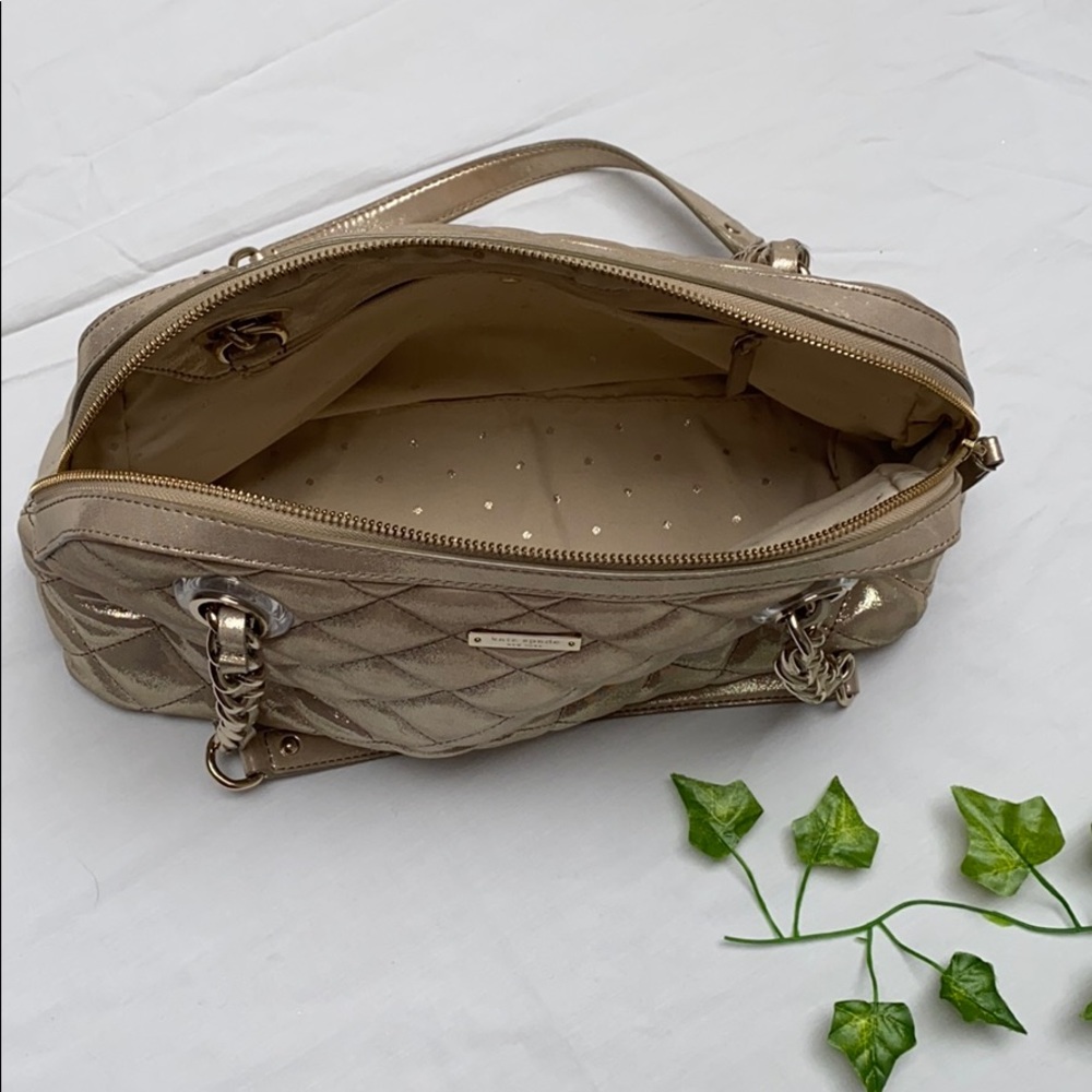 💯 Authentic Kate Spade - Y2K Vintage Gold Shimmer Puffer Purse - Picture 4 of 8